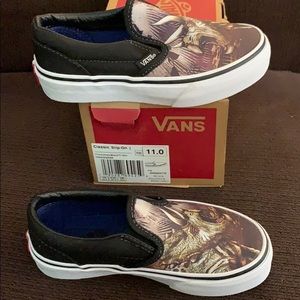 New classic slip-on vans (Triceratops).